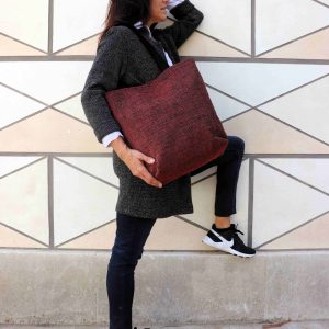 bolso tote bag handmade rojo Lara Rabal