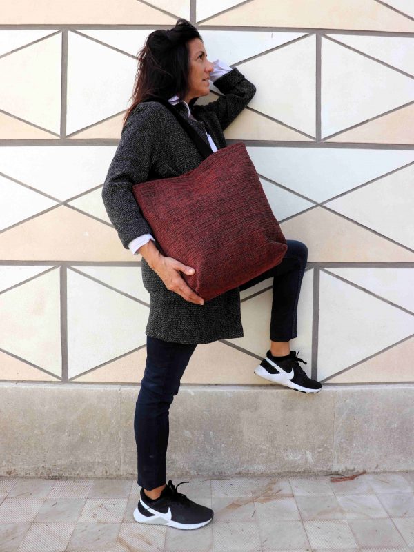 bolso tote bag handmade rojo Lara Rabal