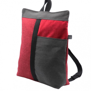 handmade anti-theft backpack red texture Lara Rabal