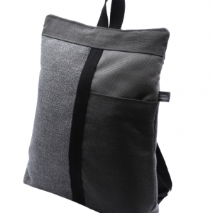 anti-theft backpack handmade gray texture Lara Rabal