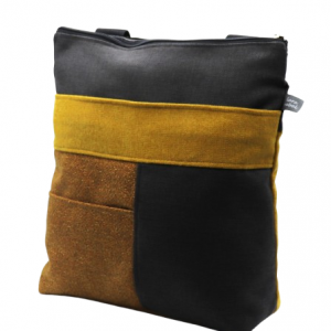 anti-theft convertible backpack pocket handmade ocher texture Lara Rabal