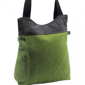 bolso mochila convertible antirobo handmade verde textura Lara Rabal