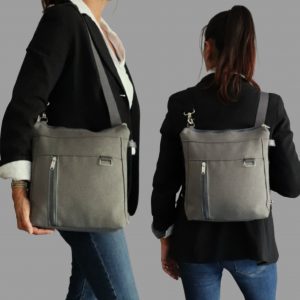 transformable pocket handmade convertible backpack made in BarcelonaLara Rabal