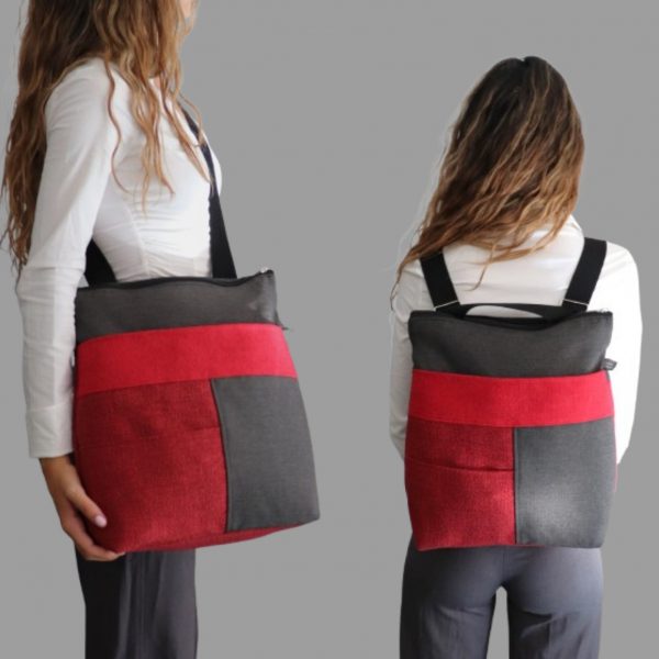 bolso transformable mochila convertible handmade fet a BarcelonaLara Rabal