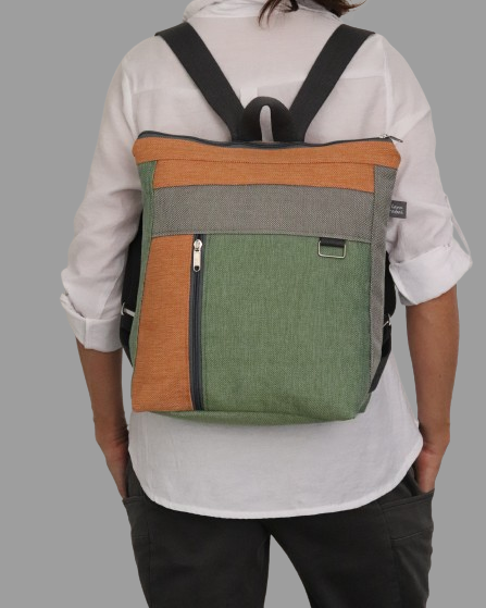 Lara Rabal ART backpack orange-green-gray