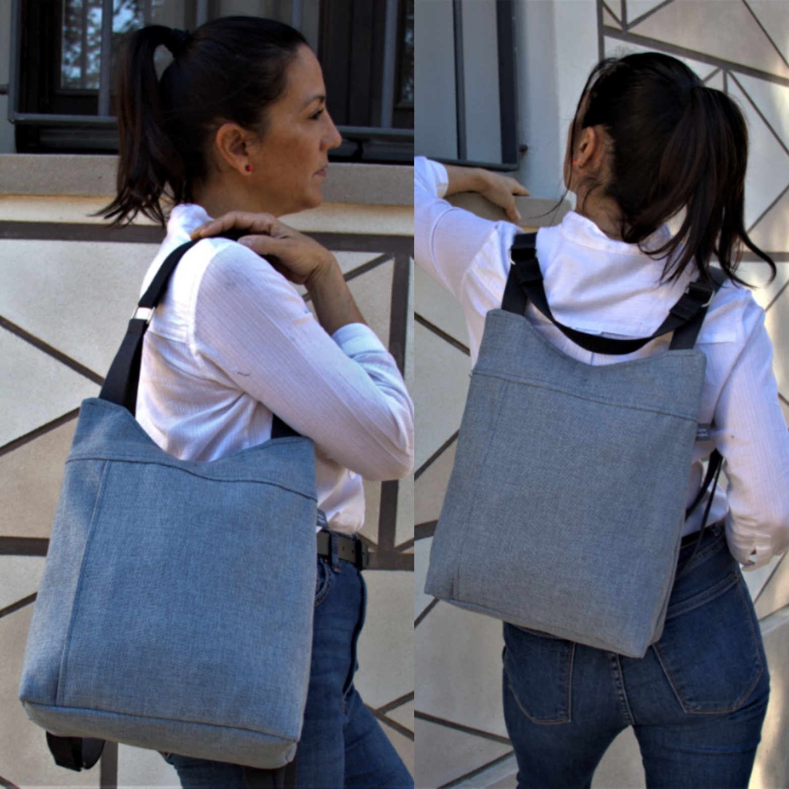 Lara Rabal Convertible Gina Blau From bag to backpack